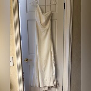Amsale white one strap dress size 8